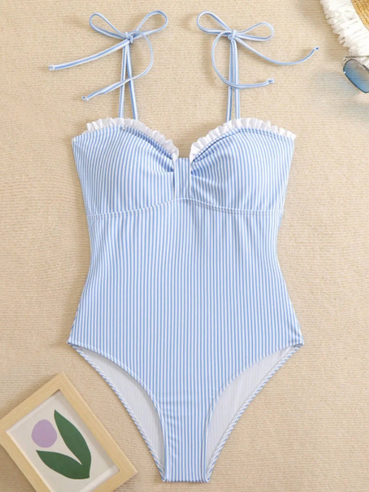 Elena | Traje de Baño de Una Pieza con Rayas