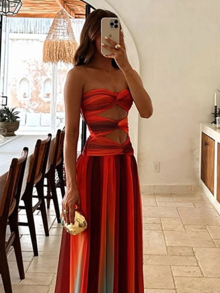 Solaria Flowy Open-Back Maxi Dress
