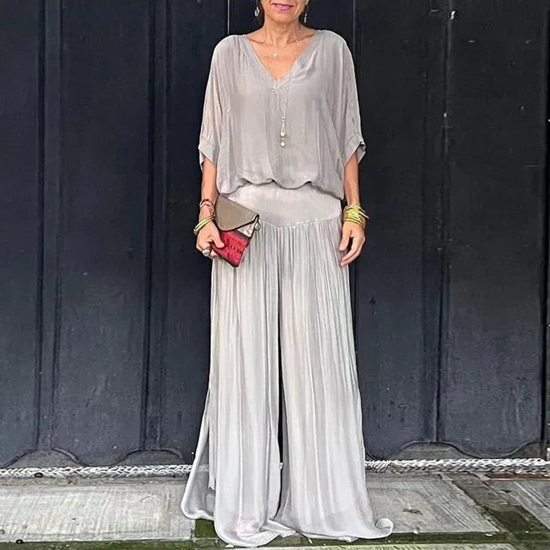 Jonah | Women's Relaxed V-Neck Flowy Lounge Set