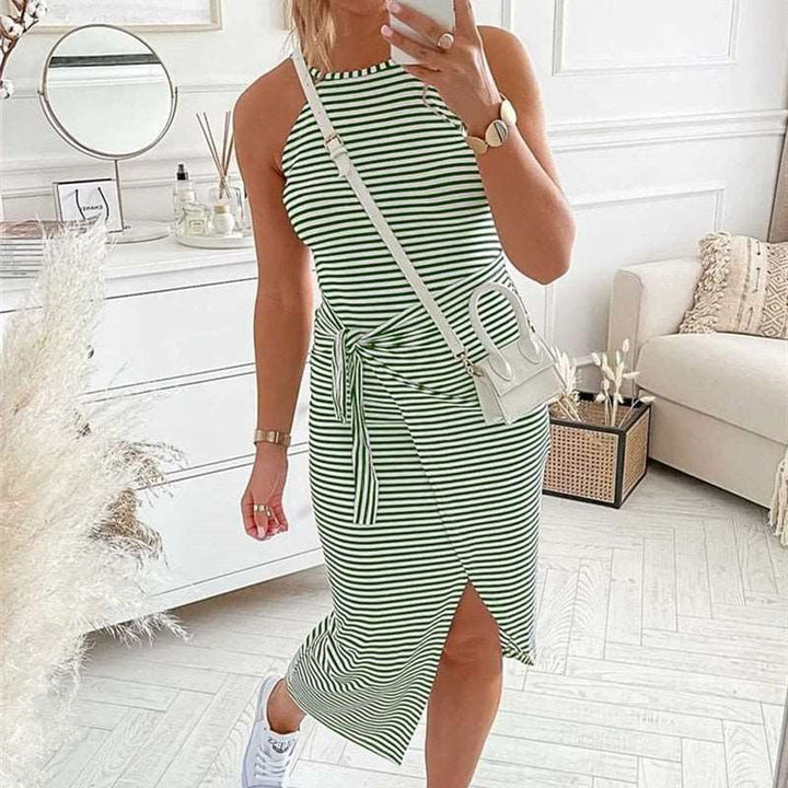 Bénanique™️ Striped Midi Dress - Casual Style