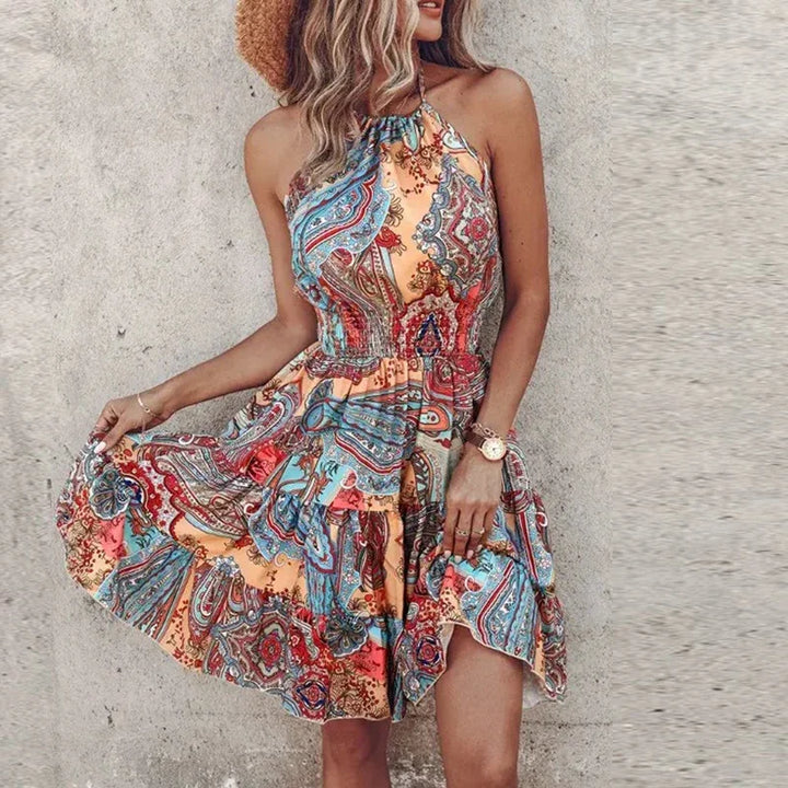 Marlowe | Women's Colorful Bohemian V-Neck Midi Dress