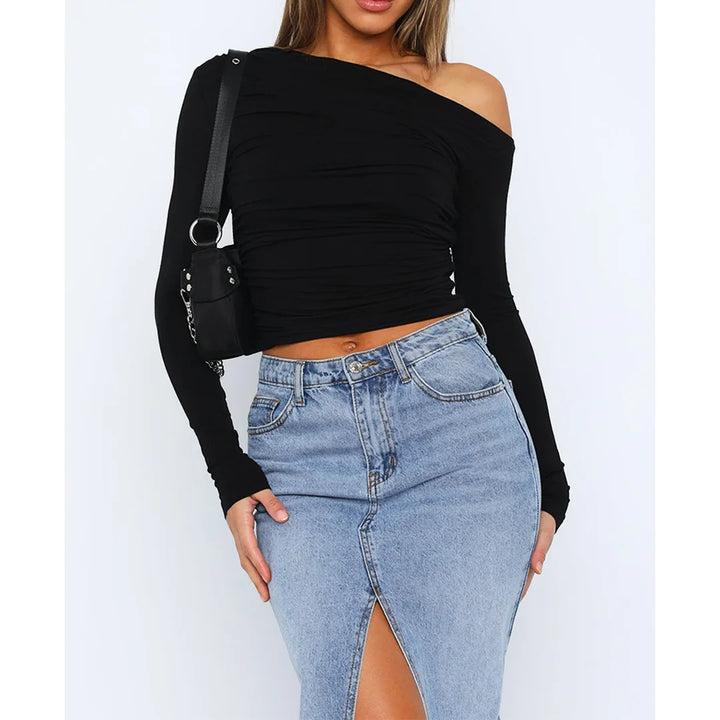 Women's Cropped Long Sleeve Top
