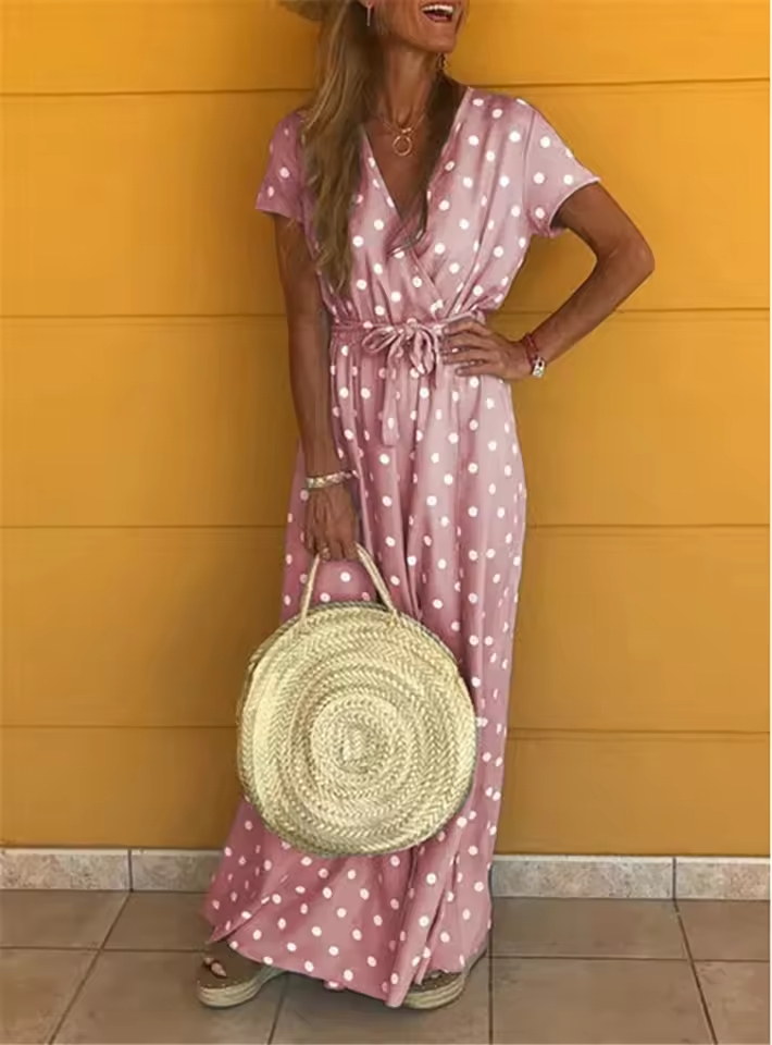 Maeve | Women's Mini Classic Charm Polka Dot Wrap Dress