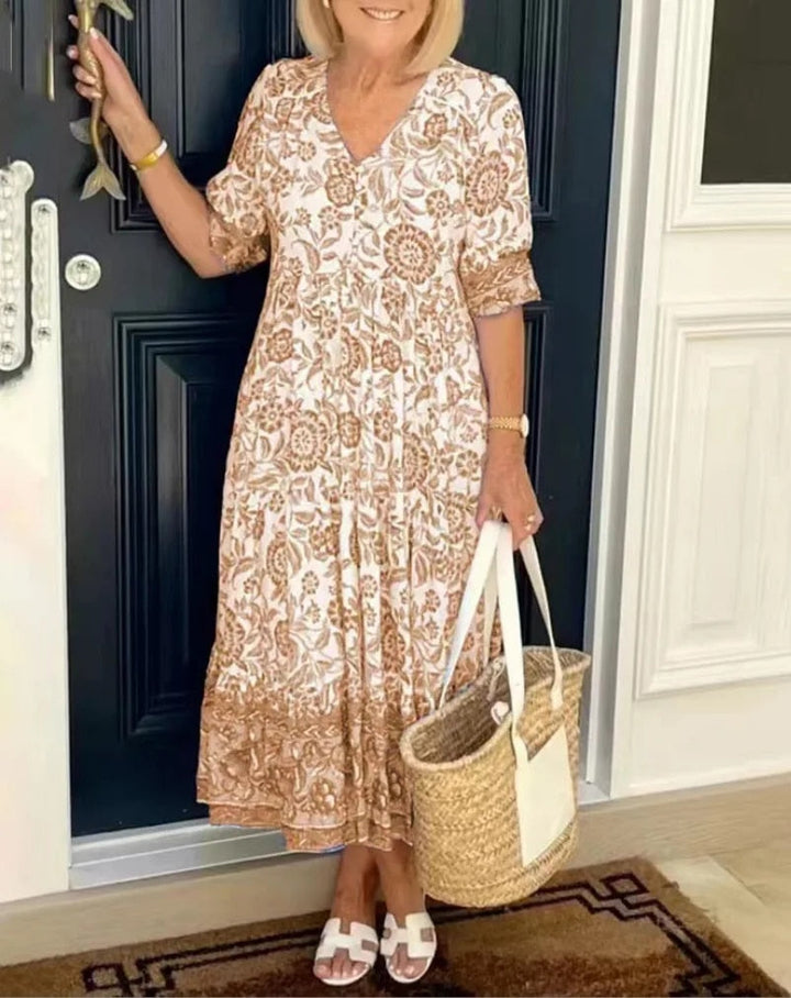 Luna | Women's Mini Elegant Floral V-Neck Dress