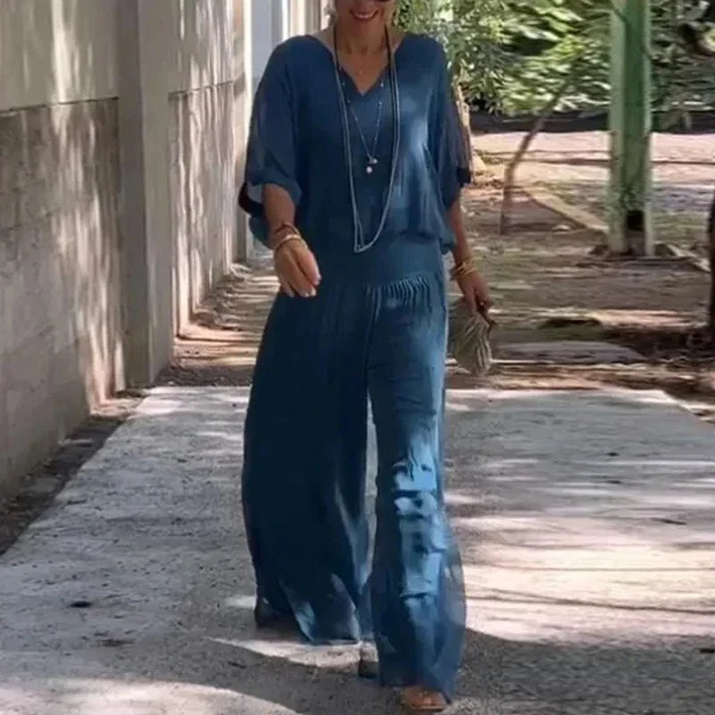 Jonah | Women's Relaxed V-Neck Flowy Lounge Set