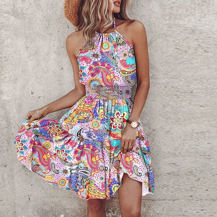Marlowe | Women's Colorful Bohemian V-Neck Midi Dress