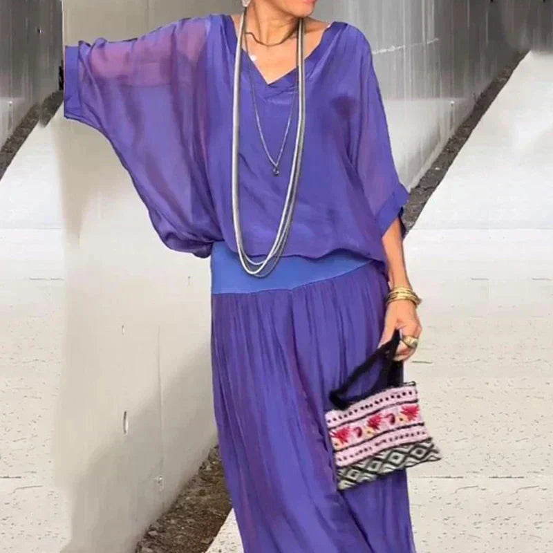 Jonah | Women's Relaxed V-Neck Flowy Lounge Set
