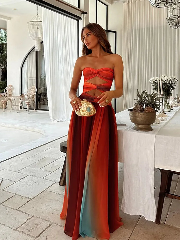Solaria Flowy Open-Back Maxi Dress