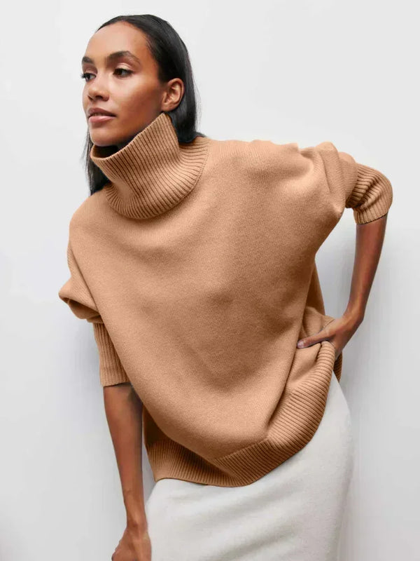 Eden - Elegant Oversized Turtleneck Knit Sweater