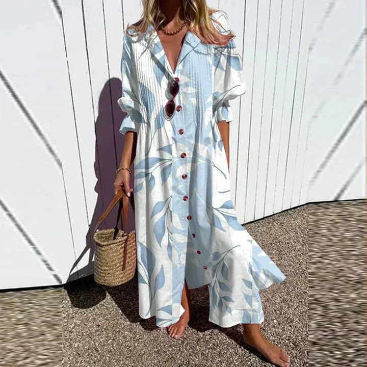 Diara | Women's Relaxed V-Neck Maxi Luxe Spring Bohemian Dress
