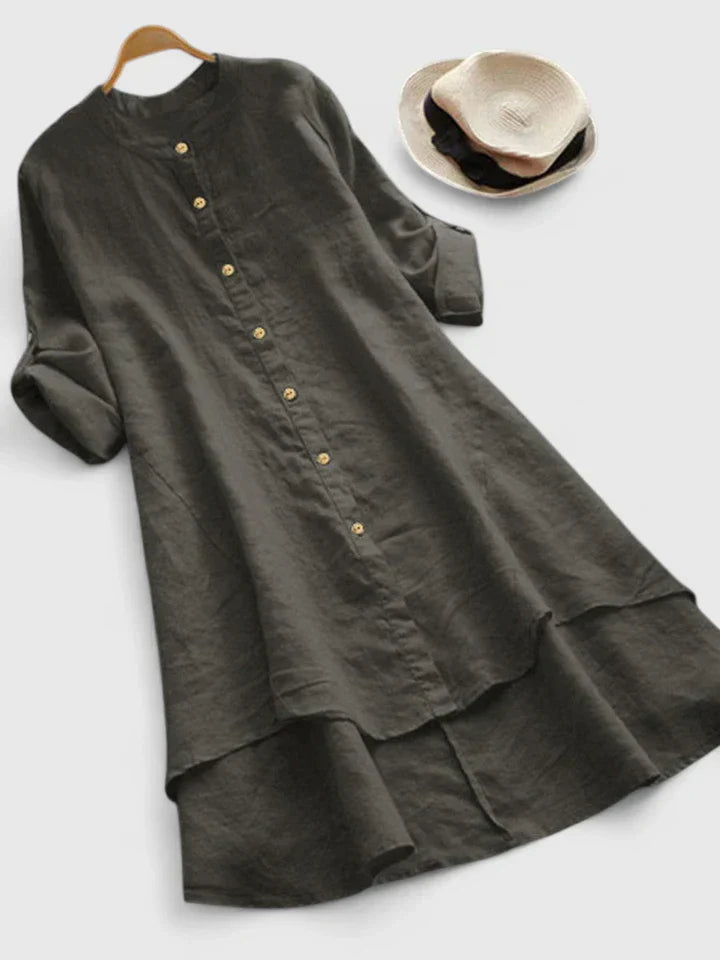 Mari | Women's Elegant Flowing Dress with Buttons