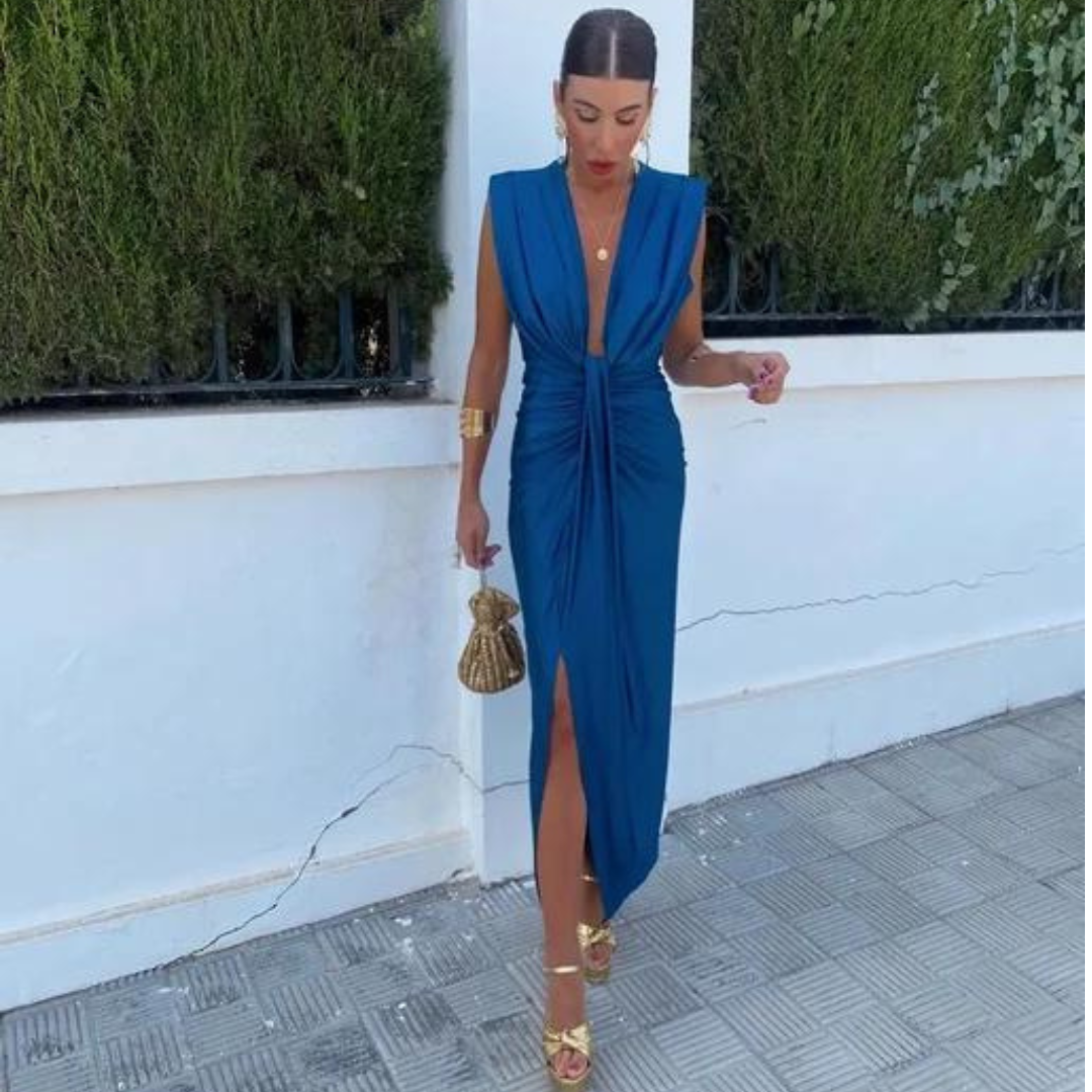 Isabella | Evening Dress with Deep V-Neck