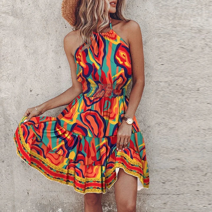 Marlowe | Women's Colorful Bohemian V-Neck Midi Dress