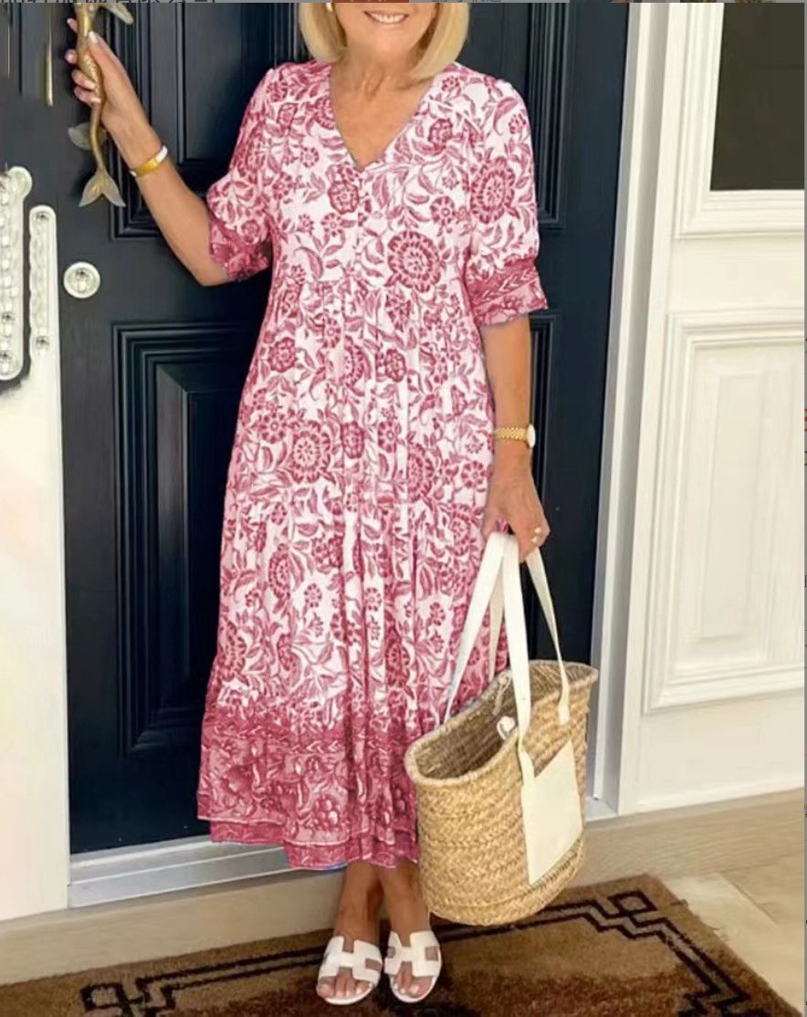 Luna | Women's Mini Elegant Floral V-Neck Dress