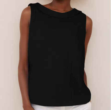 Maria™ | Stylish Sleeveless Top with Elegant Roll Collar