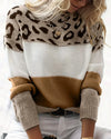 Zoe - Colourblock Leopard Sweater