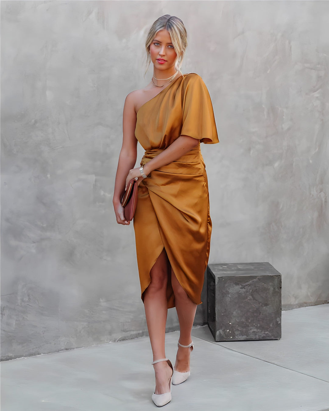 Ella | Women's One-Shoulder Mini Elegant Evening Dress