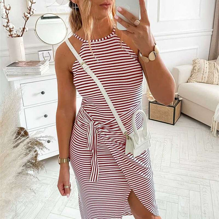Bénanique™️ Striped Midi Dress - Casual Style