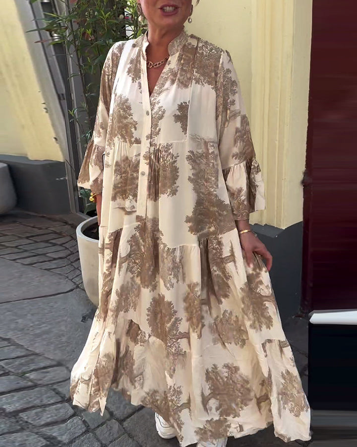 Diana | Women's Comfy Patchwork Maxi Dress with Buttons