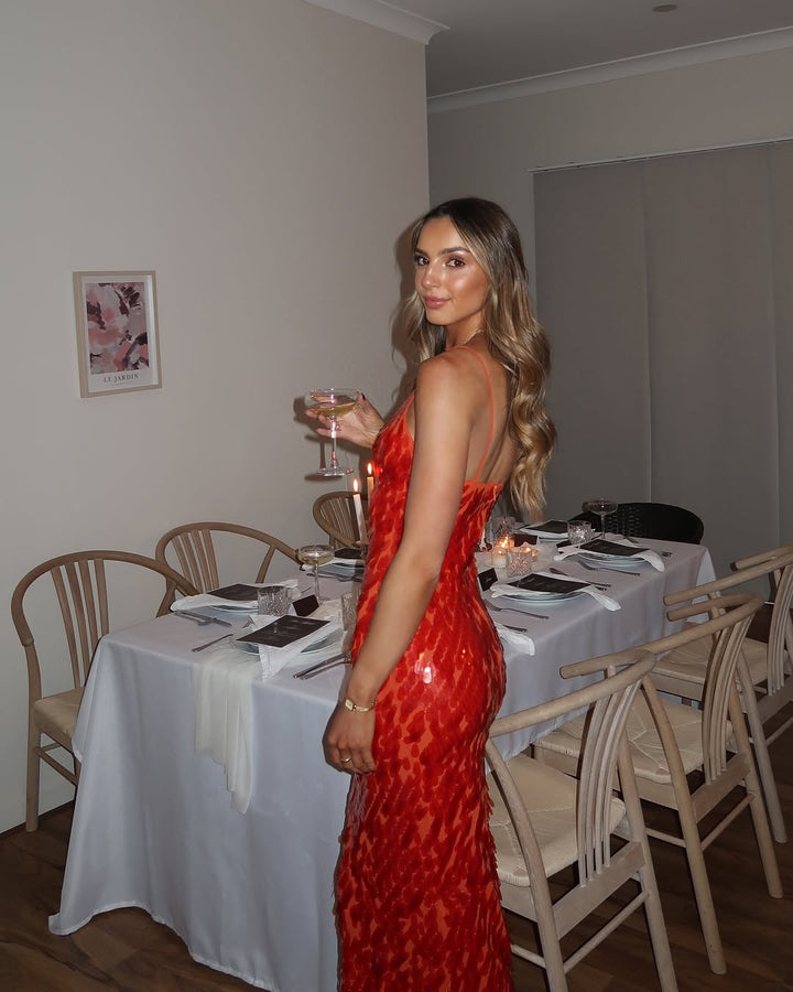 Kalea | Women's Glitter Sequins Backless Strap Dress