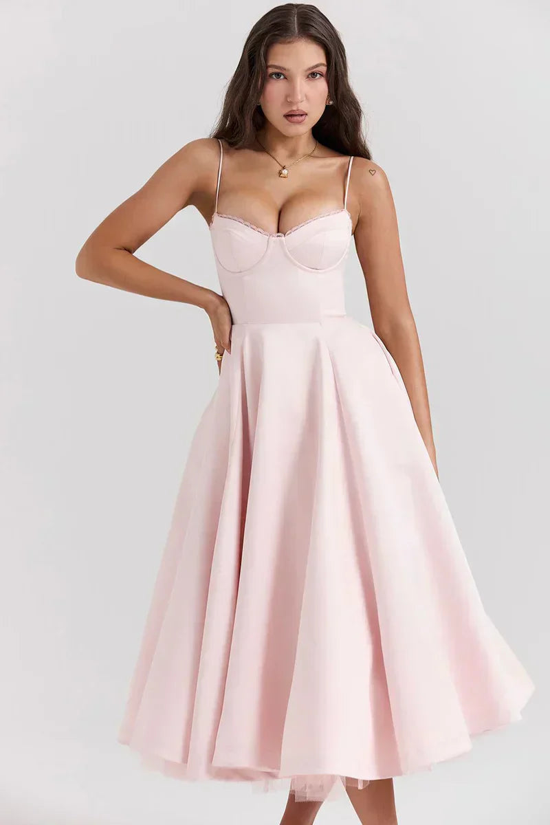 Minerva | Women's Mini Spaghetti Strap Princess Dress