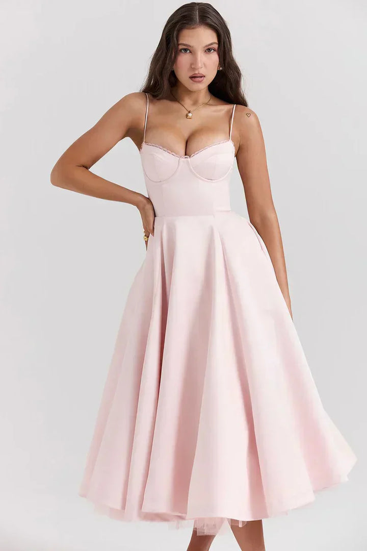 Minerva | Women's Mini Spaghetti Strap Princess Dress