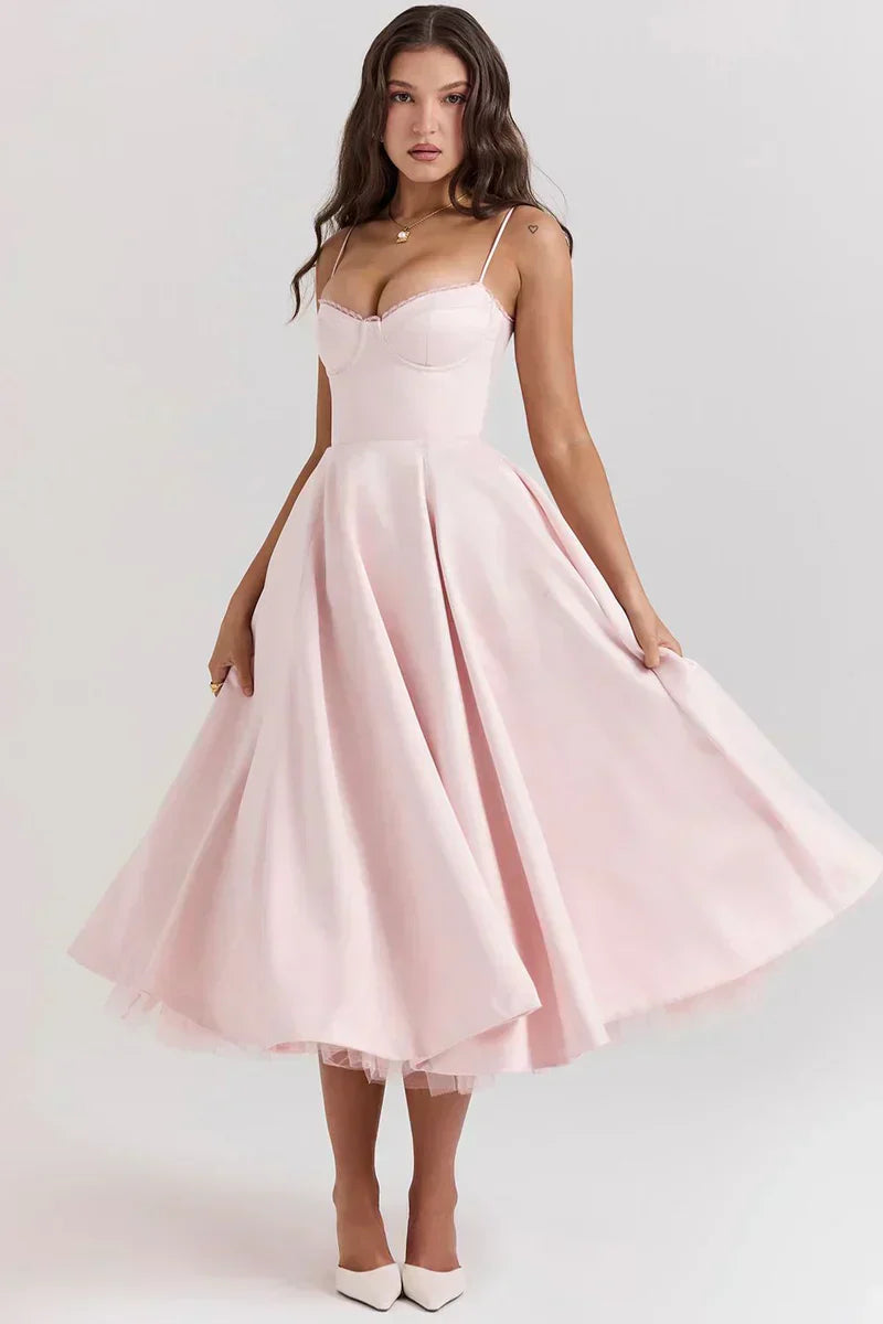 Minerva | Women's Mini Spaghetti Strap Princess Dress