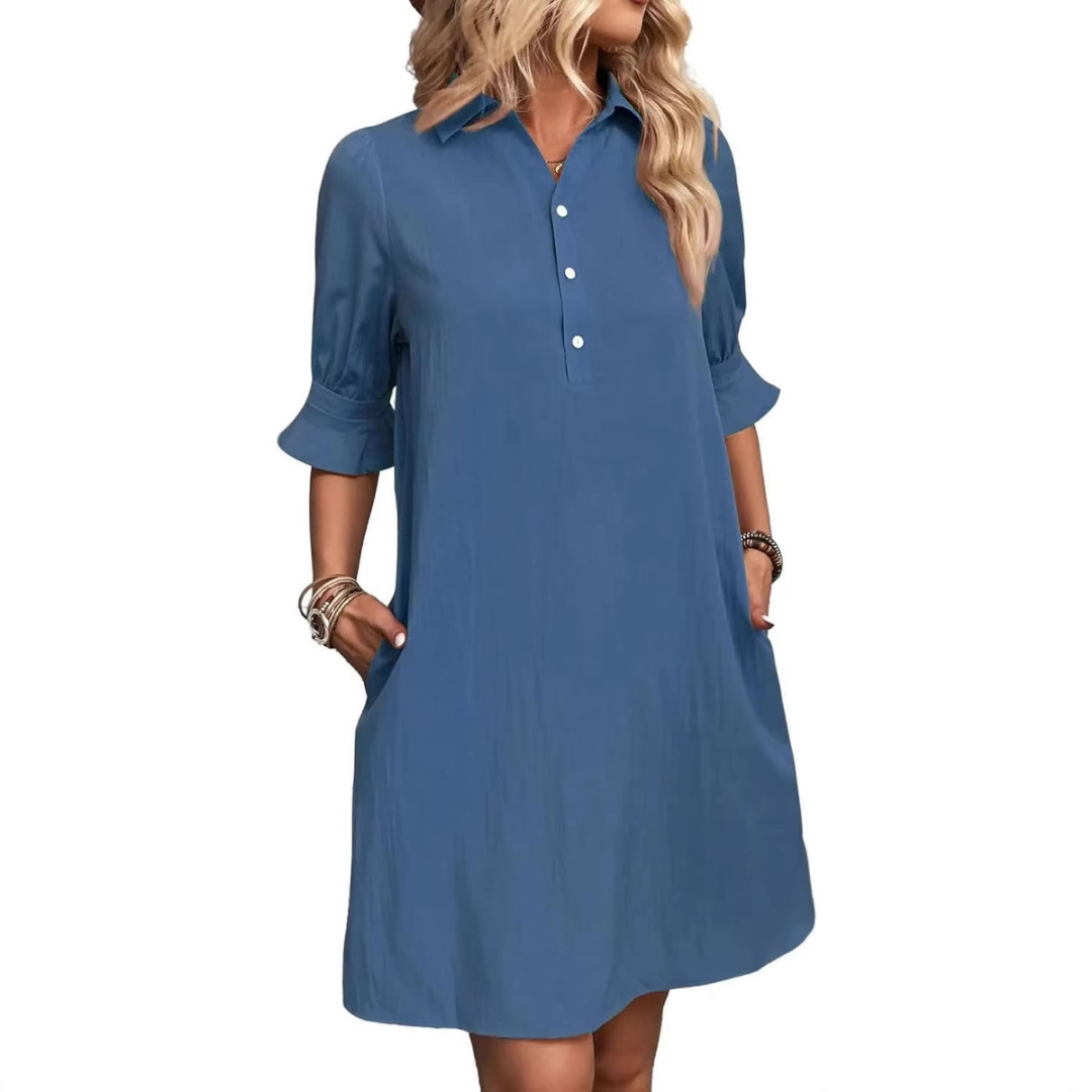 Elara | Women's Relaxed Elegant Dress with Buttons