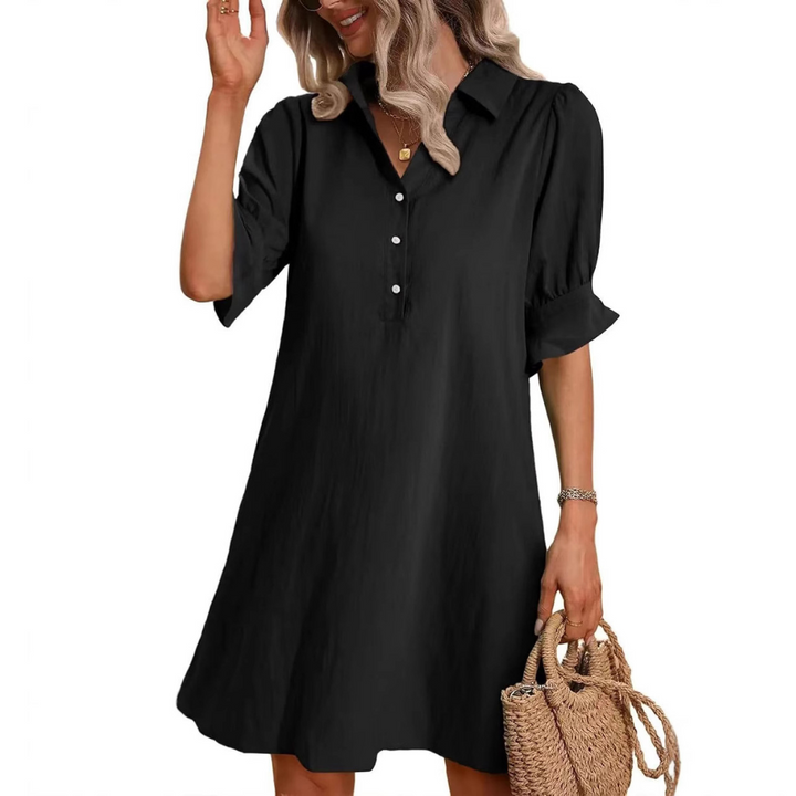 Franchesca | Casual Button Down Shirt Dress with Buttons