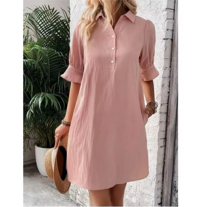 Franchesca | Casual Button Down Shirt Dress with Buttons