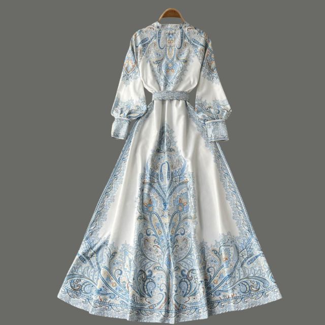 Floral A-Line Dress with Belt