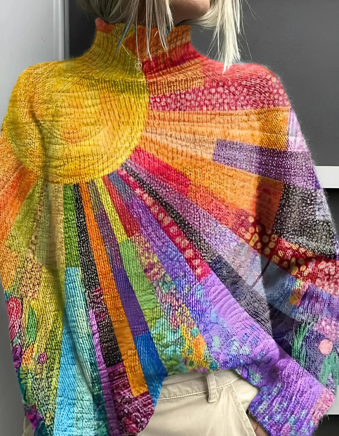 Piper - Cheerful Colorful Turtleneck Sweater
