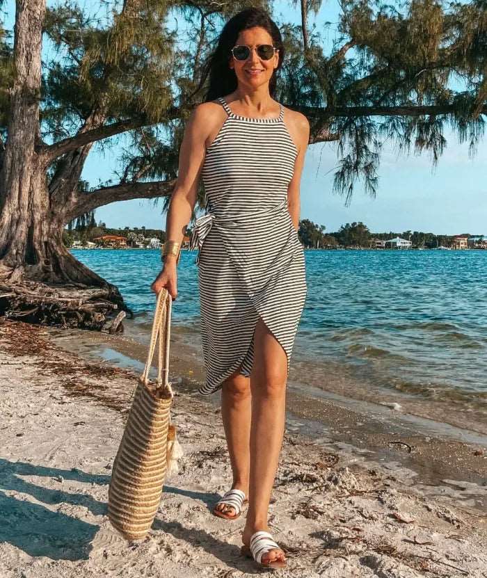 Bénanique™️ Striped Midi Dress - Casual Style