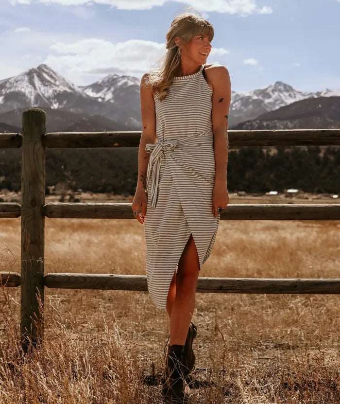 Bénanique™️ Striped Midi Dress - Casual Style