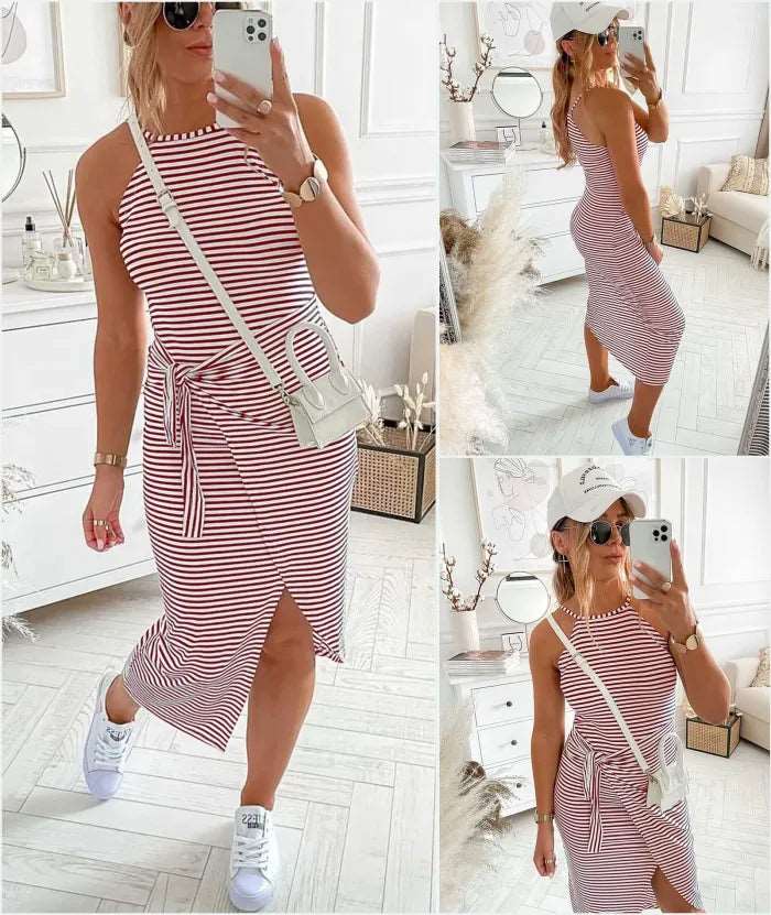 Bénanique™️ Striped Midi Dress - Casual Style