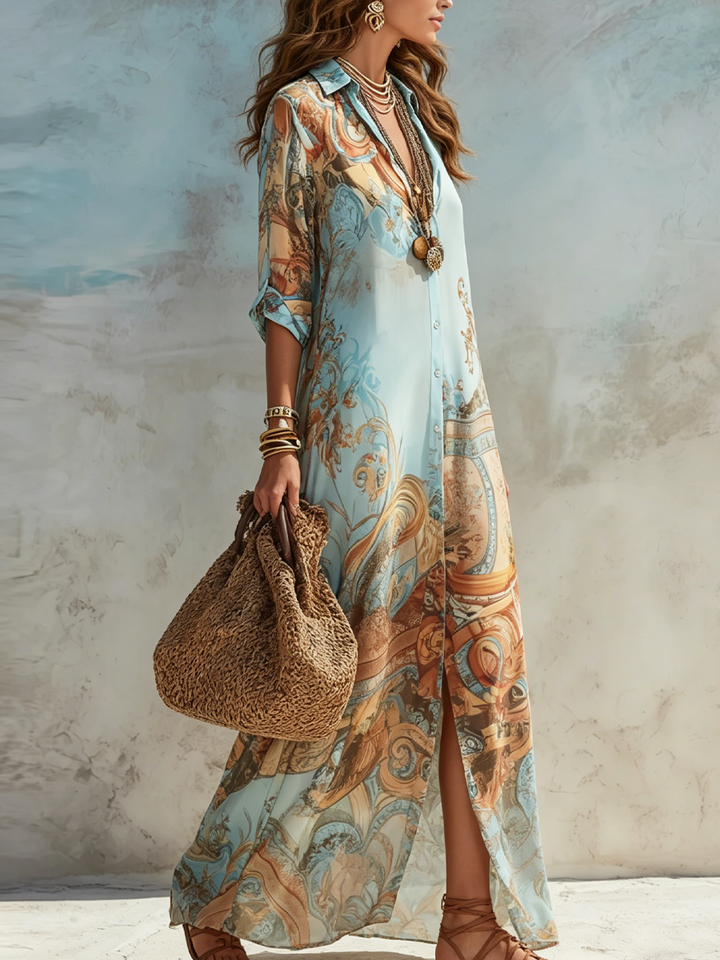 GLORIA | Chic Paisley Maxi Dress