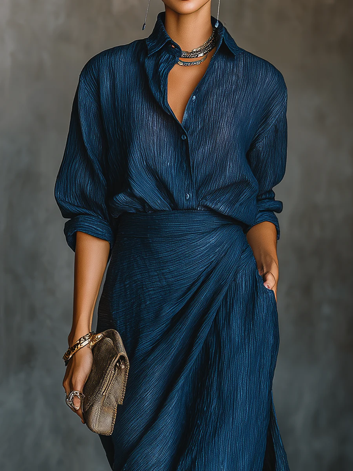 Sky | Navy Blue Two-Piece Set