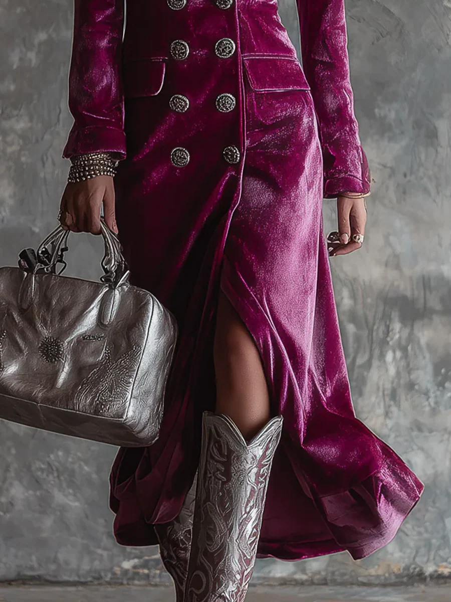 Holly | Women's Tailored Blazer Maxi Dress with Buttons