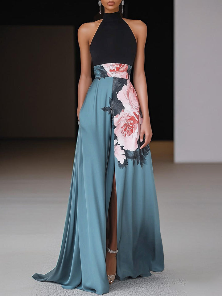 Martina | Women's Floral Sleeveless Maxi Dress with Side Slit