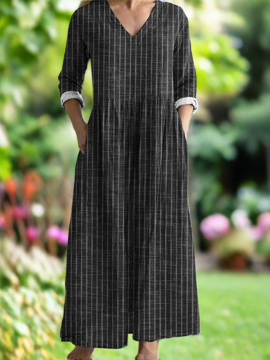 Dabria | Women's Casual Classic Striped Dress with Pockets