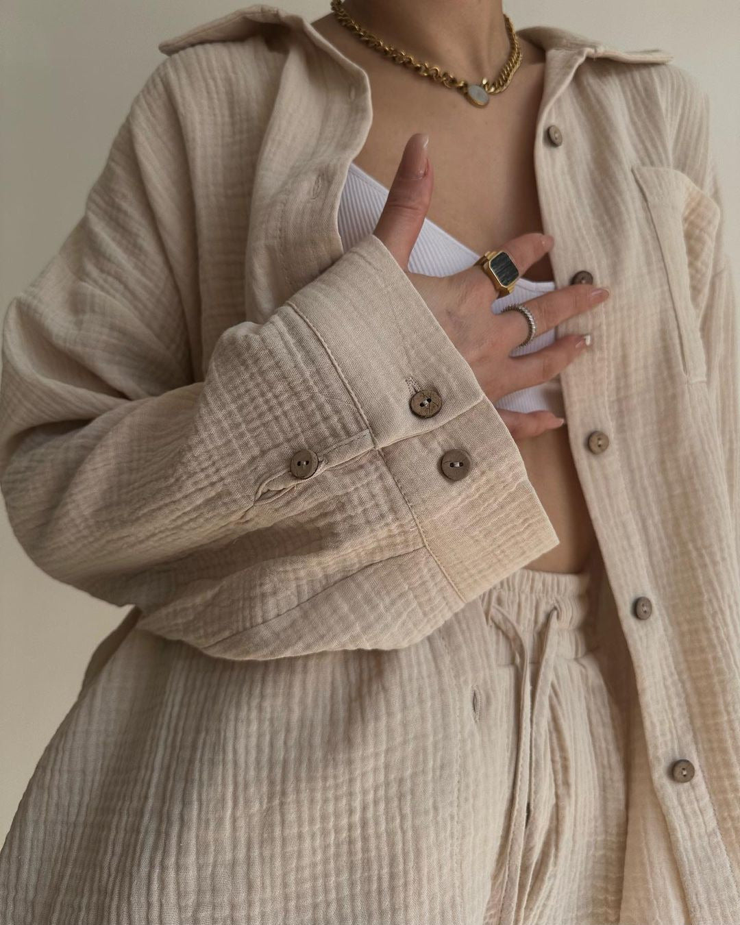 Espera | Women's Oversized Breezy Two-Piece Set with Pockets