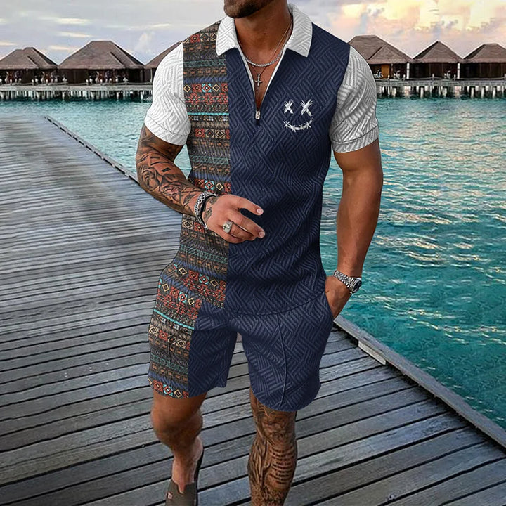 Emil | Men's Loose Time-Traveler Poloshirt & Shorts SET with Pockets