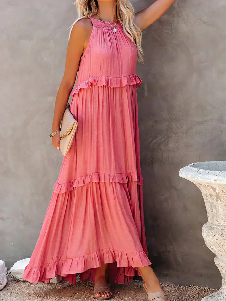 Landry | Women's Mini Chic Ruffle Trim Sleeveless Dress
