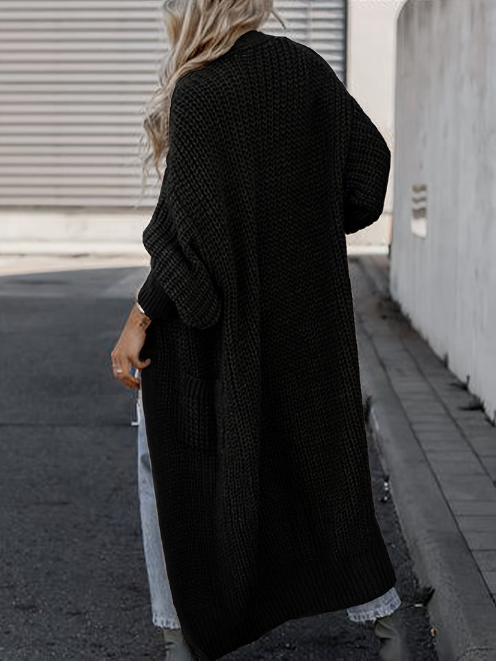 Women's Maxi Cardigan with Long Sleeves and Pockets
