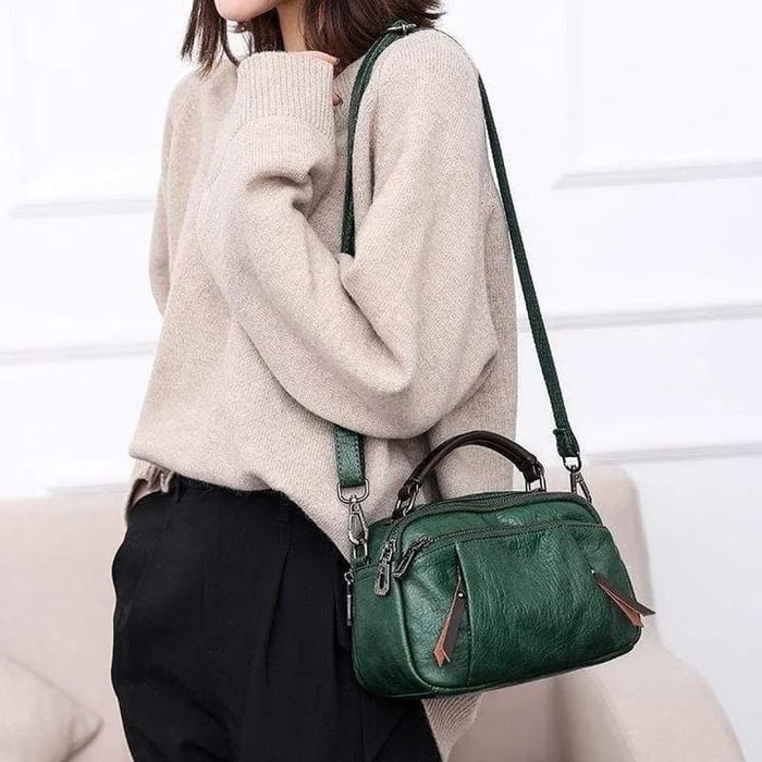 Finbjørg | Small and Versatile Bag in Golden Cognac Shade with Pockets