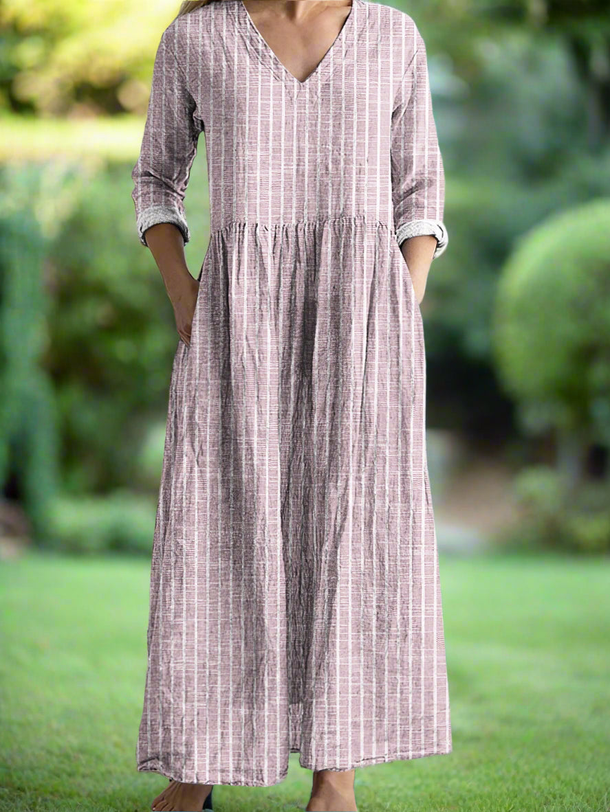 Dabria | Women's Casual Classic Striped Dress with Pockets