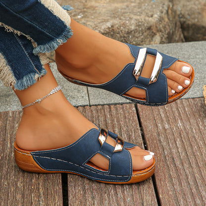 Capri Buckle Slide Sandals