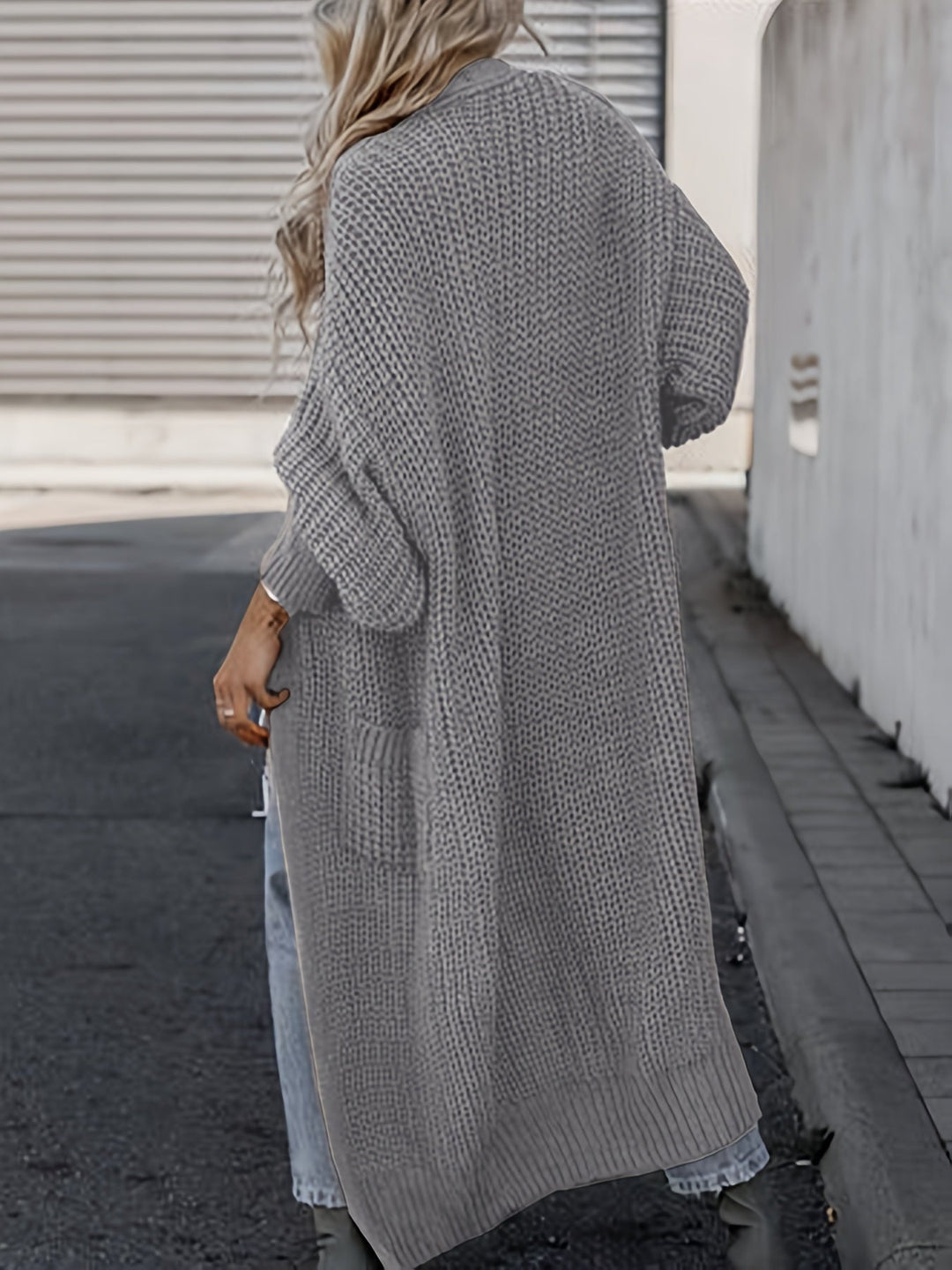 Women's Maxi Cardigan with Long Sleeves and Pockets