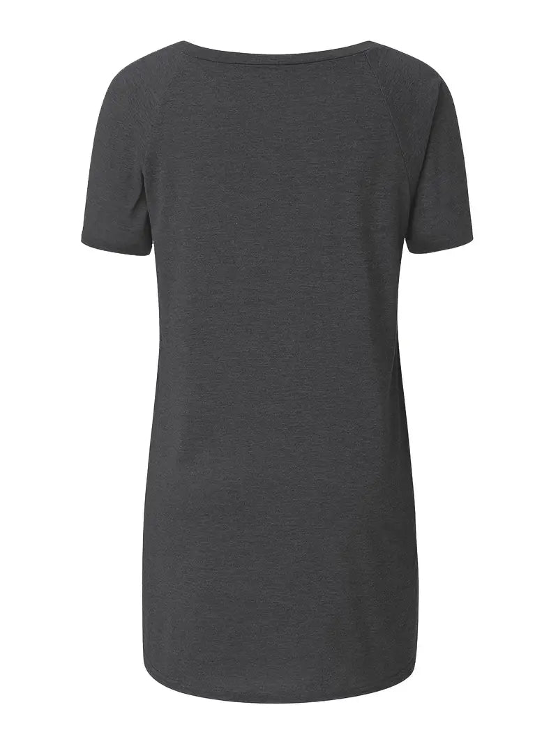 Faye | Relaxed Casual Longline Crew Neck T-Shirt