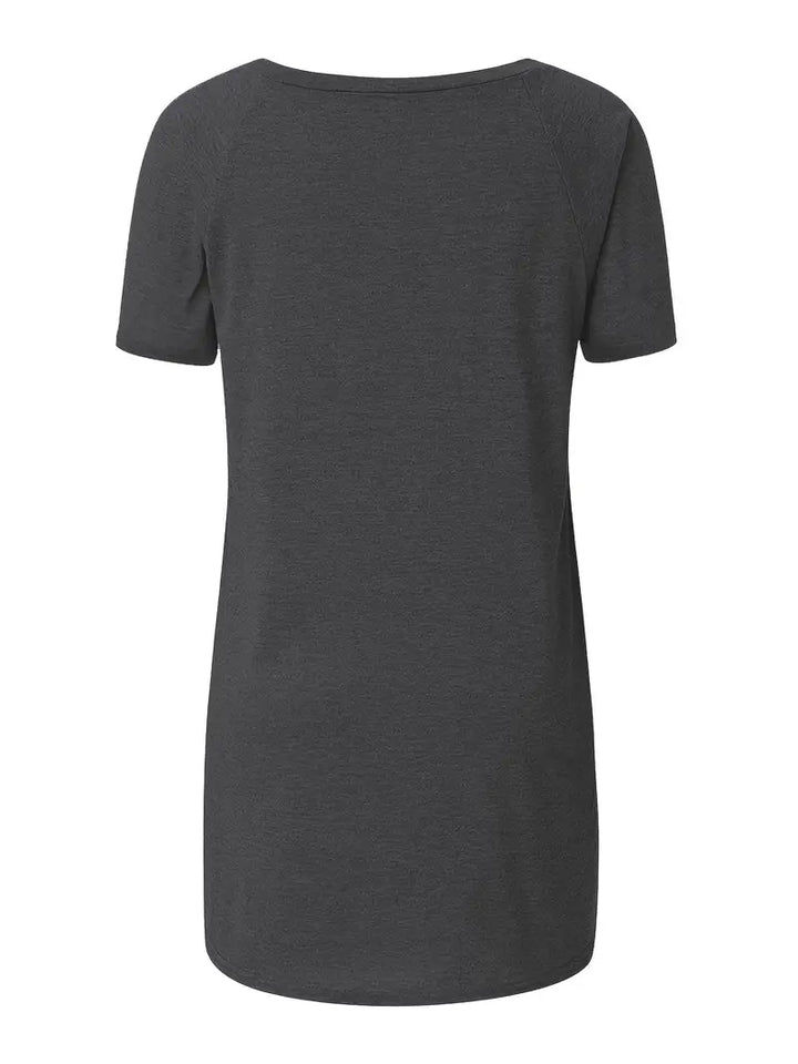 Faye | Relaxed Casual Longline Crew Neck T-Shirt